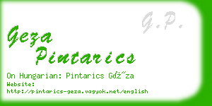 geza pintarics business card